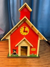 Vintage 1971 Fisher Price Little People Play Family School House Letters Numbers
