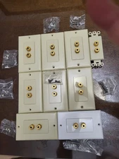 Single Gang  Speaker Wire Wall Plate(LOT OF 9) (Banana Plug Wall Plate) 
