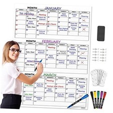 Large 36"x48" Quarterly White Board Calendar Dry Erase Calendar for Wall 3