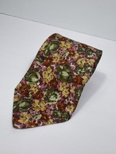 BROOKS BROTHERS made in USA Silk Tie 3.5 Men's 57 VTG Floral Art Casual Preppy