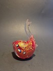 Art Glass Red and Gold Millefiori Elephant Paperweight Figurine Trunk Up 5" — photo 1
