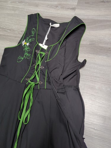 NEW Jasambac Corset Dress Embroidered Milkmaid Alpine Oktoberfest Hobbit Size L - Picture 9 of 14