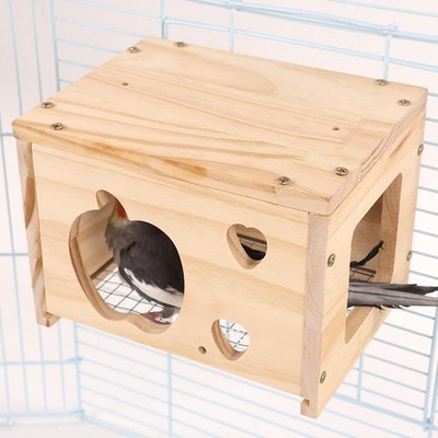 Vogelhaus aus Holz für Käfig Schuppen Hütte für kleine und mittelgroße Vögel Kanarienvögel