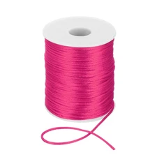 2mm x 110 Yard Nylon Satin String Cord Beading Knotting Cord Rose Red
