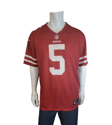 Nike San Francisco 49ers #5 Trey Lance Red White Dri Fit Jersey Men s Size XXL