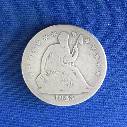 1843O Seated Liberty Half Dollar having nice G details and complete reeding.