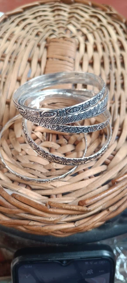 固体 925 纯银手镯,多 Unic Designe 手环 7 件套手镯 — 第 4/4 张图片