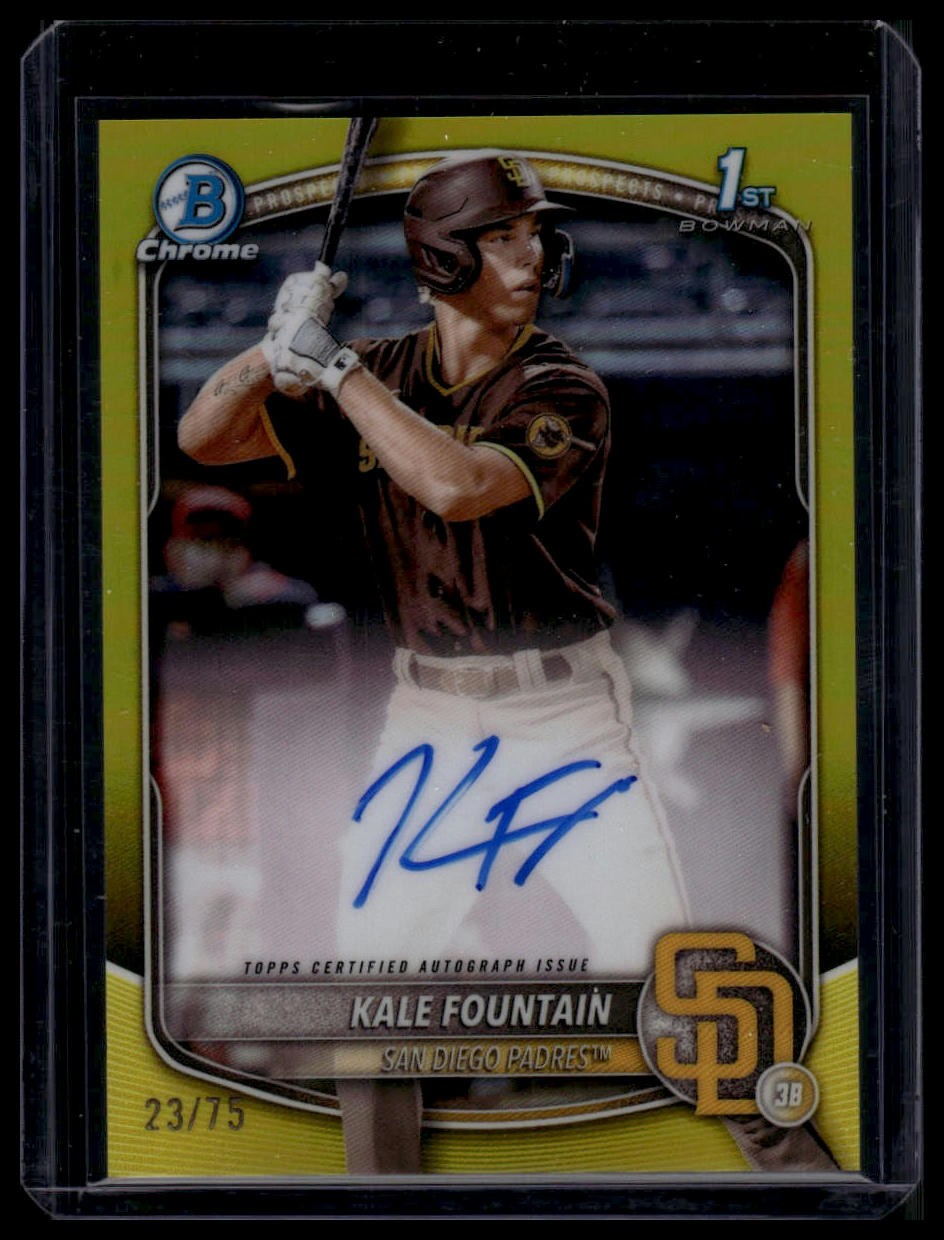 Auto 2025 Bowman Chrome #CPA-KFO Kale Fountain Prospect Autographs Yellow /75
