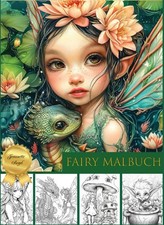 Malbuch Fantasy Fairy A4 hochwertig dicke Sei...