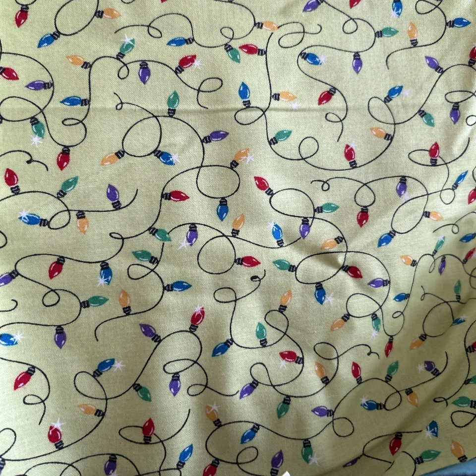 Cotton Christmas Lights Cotton Fabric Connecting Threads Jenni Calo FREE Ship - Image 3 of 4