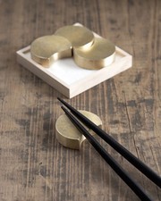 Futagami Brass Chopstick Rest Set Of 4 Made In Japan