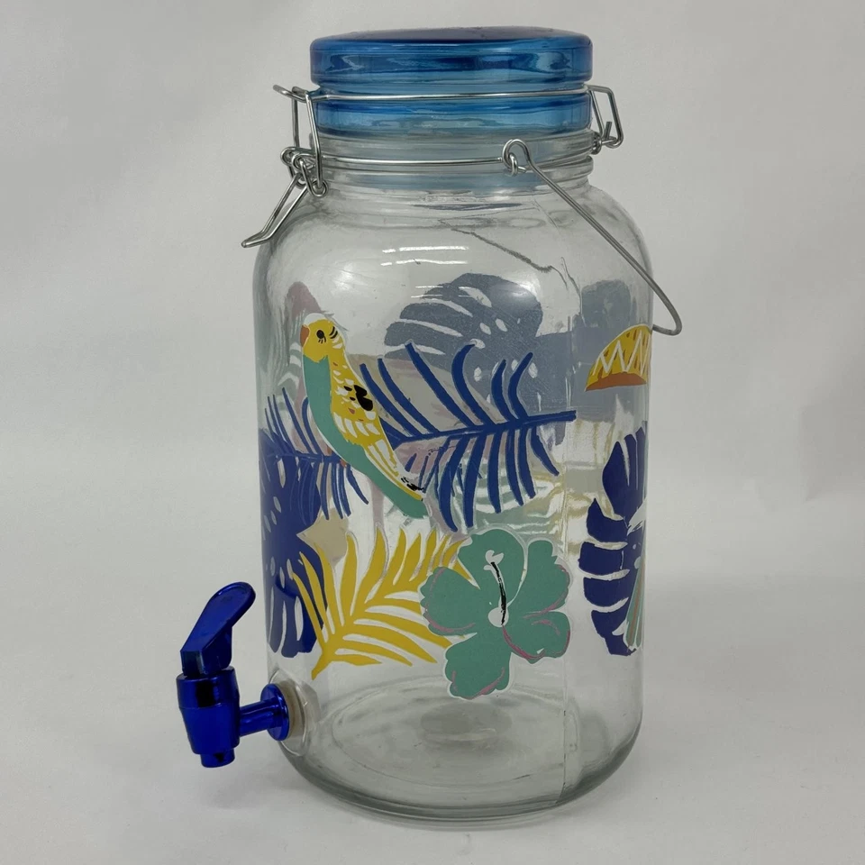 Dispensador de bebidas frías de té solar de 1 galón Mainstays patrón de flamenco Foto 2 de 4