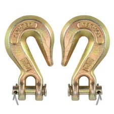 2 Pack G70 3/8" Clevis Grab Hooks Tow Chain Hook Flatbed Tie Down Truck Trailer