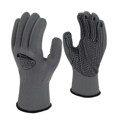 PH POLYCO Polyco Matrix D Grip Grey PVC Dot Gloves – 48 Pairs, Safety Work Gloves Bulk