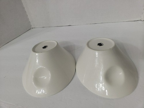Juego de 2 tazones de pellizco blancos de 8" Strawberry Street diseño inclinado moderno - Imagen 3 de 5