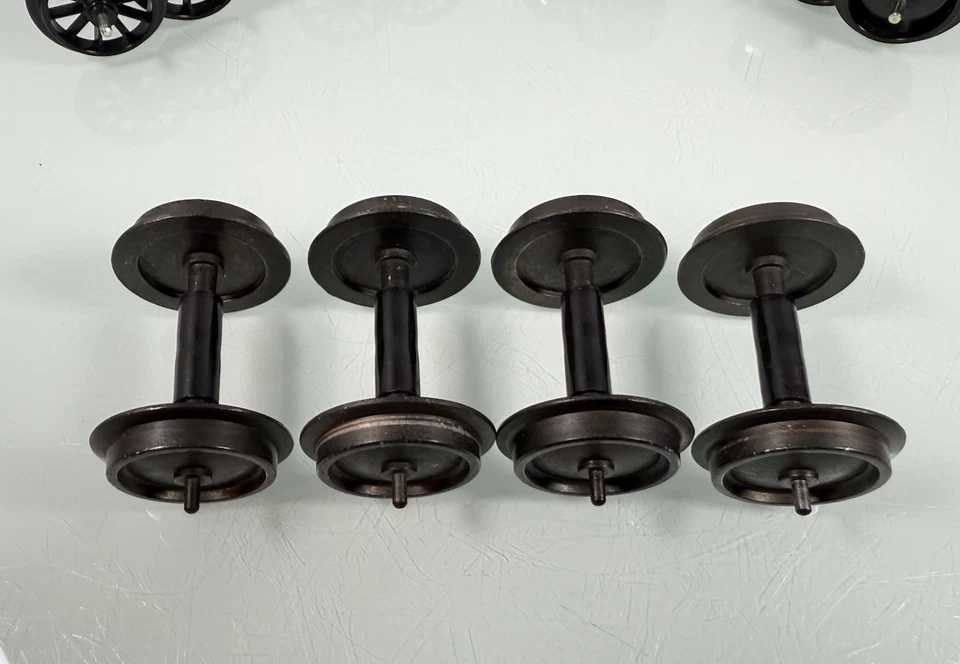 Ruedas de tren negras de acero y plástico escala G de 12 piezas para LGB, Aristocraft y Bachmann Foto 4 de 4