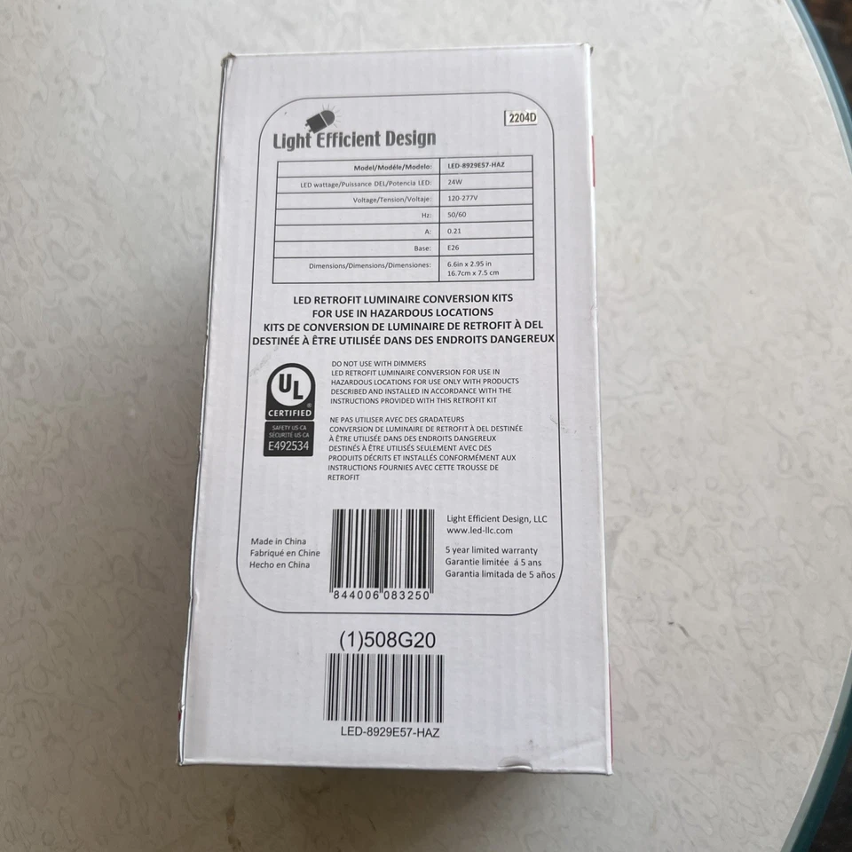 Light Efficient Design Led-8929E57-Haz Led Hazardous Fixture Retrofit,24W,E26NEW - Image 2 of 3