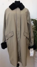 NWT Jennis Basso Gray Fur Trim Wind Breaker Coat Jacket Size 1X Ret.$230