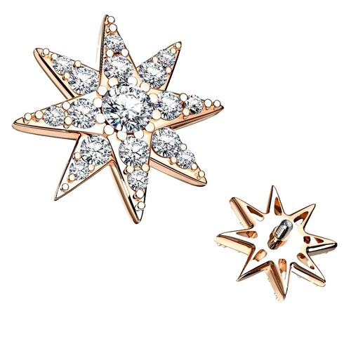 Piercing Corpo Dermal Anchor A Croce In Acciaio Chirurgico - Multiple Misure E Colori, Per Piercing Colori Corpo