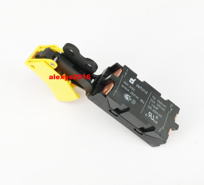 Defond DGV-2122 Yellow Button Trigger Switch 125-250VAC 4 Wire's Holes No Screws