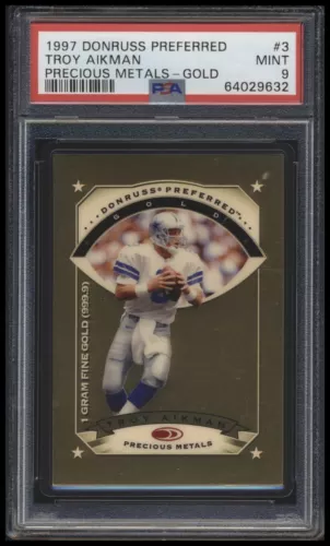 1997 Donruss Preferred #3 Troy Aikman GOLD Precious Metals PSA 9 Mint