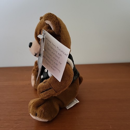 Harley-Davidson 1997 bolsa de peluche oso de peluche cabeza de motor #G86005 vintage - Imagen 4 de 8
