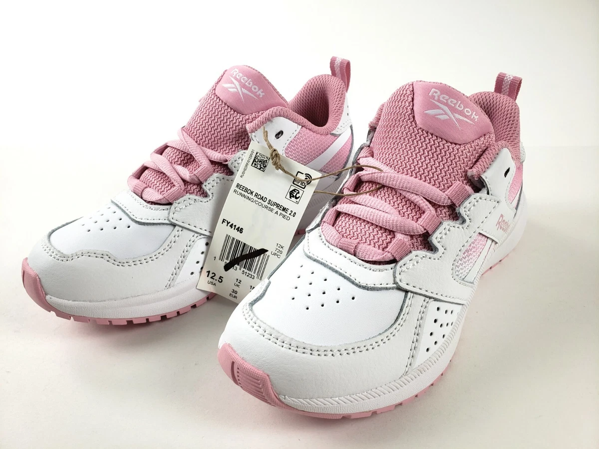 Reebok Road 2 Shoes Kids Sneakers Little Kid 12.5 White Pink | eBay