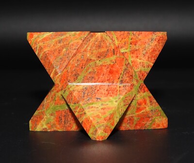 60MM Green Unakite Crystal Merkabah Chakra Balance Healing Gemstone Spiritual