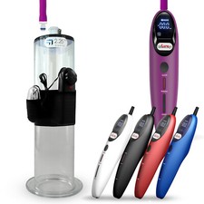 LeLuv Vibrating Penis Pump Smart Magna LCD 9, 12" Length Wide Flange Cylinder