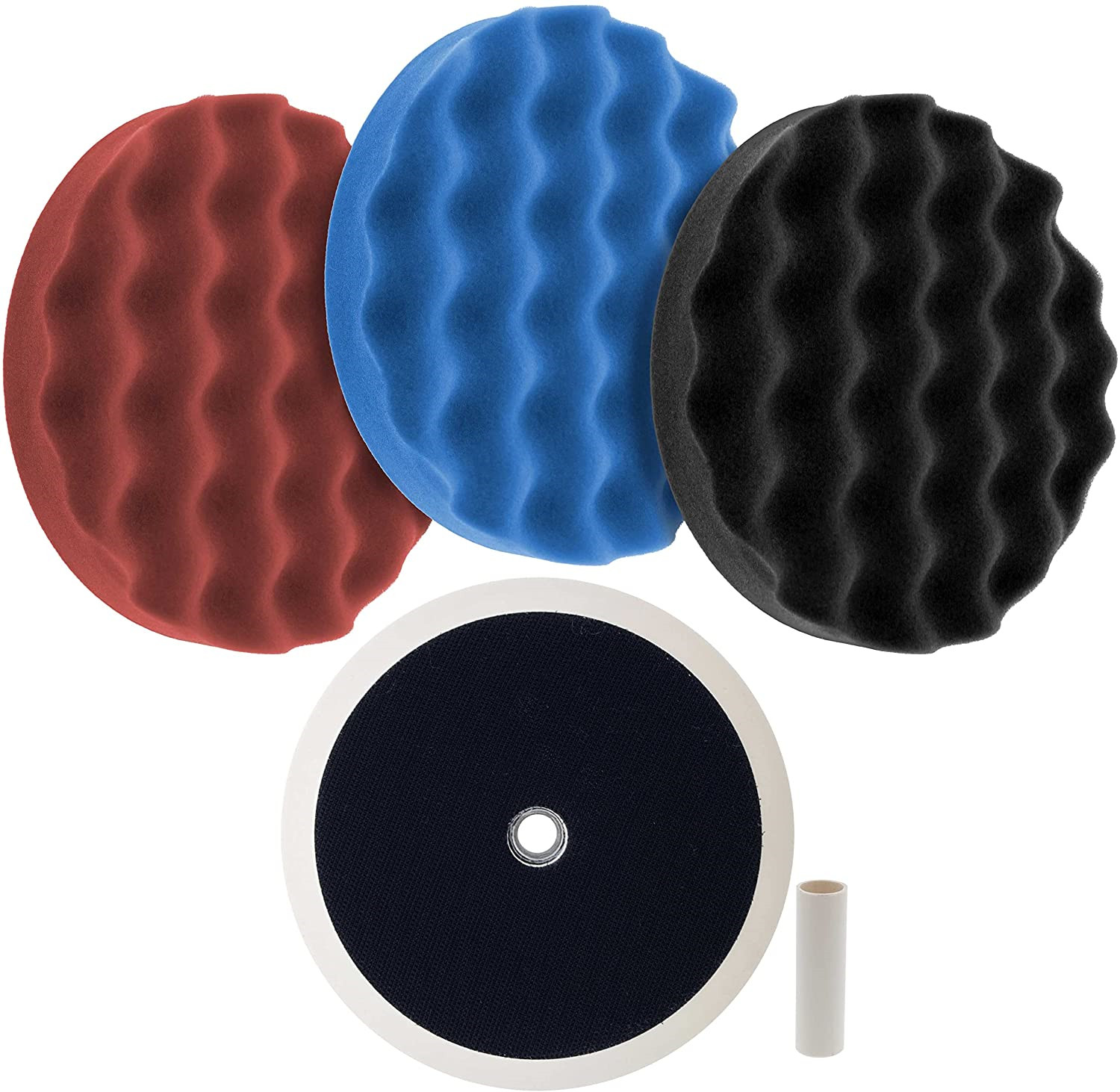 TCP Global 3 Pad Buffing Polishing Kit with Waffle Foam Pads