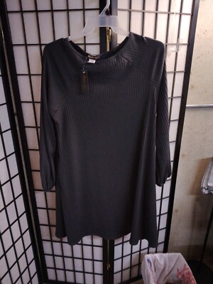 LEXINGTON AVE LADIES PLUS SIZE 2X RIBBED MAXI DRESS DARK GRAY NWT | eBay