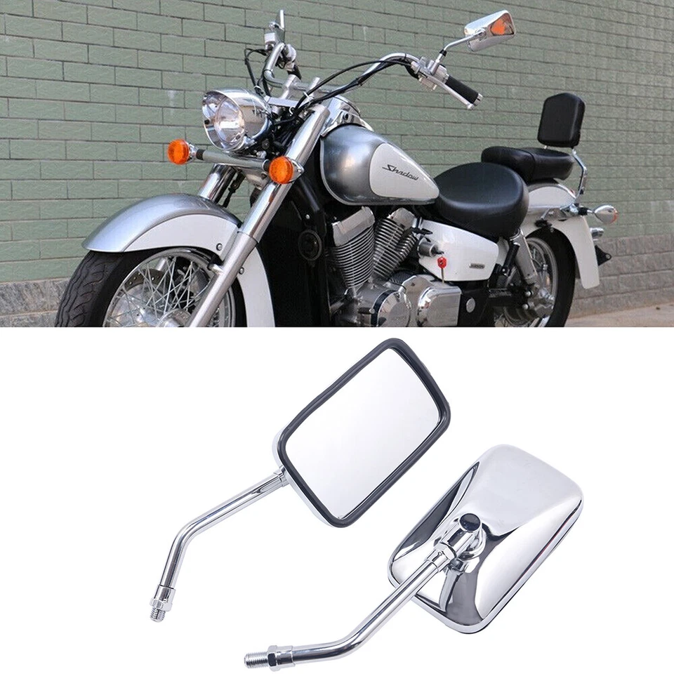 Par de espejos retrovisores laterales de motocicleta de 10 mm para Honda Nighthawk CB 250 450 650 700 750 Foto 2 de 4