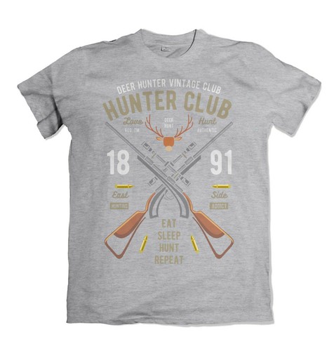 Camiseta para hombre Hunter Club Live Sport Hunt rifle mira óptica S-3XL - Imagen 7 de 15
