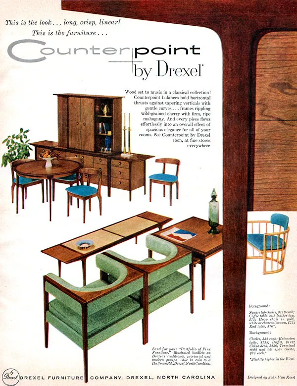 Drexel furniture on sale mid century