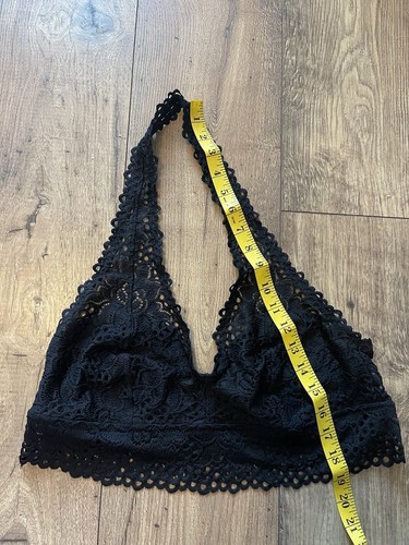 Aerie Women's Bralette Lace Halter Black Wireless XLarge - Picture 3 of 6