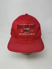 1995 NCAA BIG EIGHT Champions Nebraska YOUNGAN Cap Hat Corn Huskers RED Vintage!