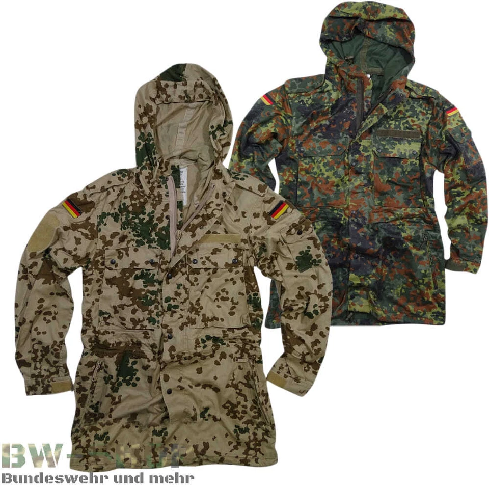 ORIGINAL BUNDESWEHR FELDPARKA FLECKTARN / WÜSTENTARN TROPENTARN BW PARKA 2.WAHL