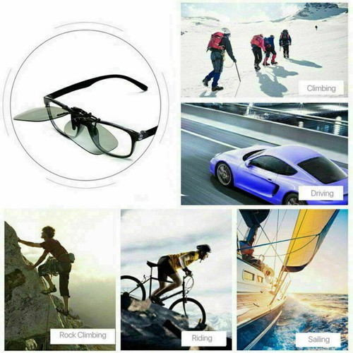 Polarized Photochromic Sunglasses UV400 Driving Fishing Lens Clip On Eyewear UK - Picture 4 of 12
