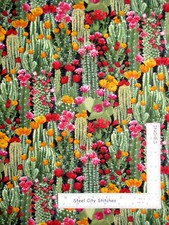 Southwest Cactus Cacti Flower Cotton Fabric Timeless Treasures C6178 By Yard