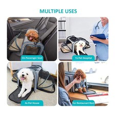 Carrier For Cat Pet Airline Approved Expandable Foldable Soft Dog Carrier Opened