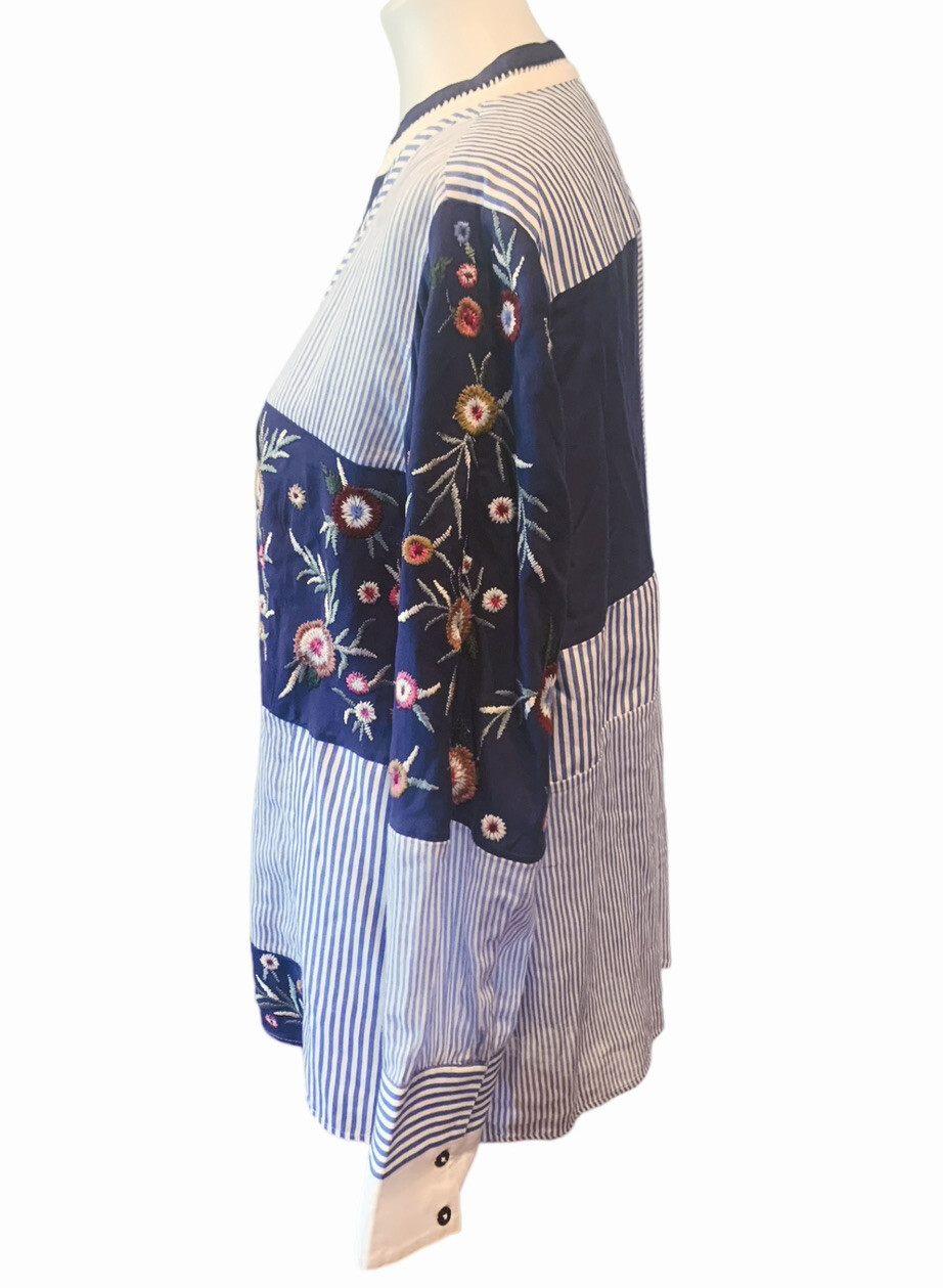 Chico’s Patchwork Embroidered Long Sleeve Blouse … - image 3