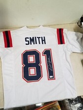Jonnu Smith Custom New England Patriots White Signed Jersey Beckett Witnessed
