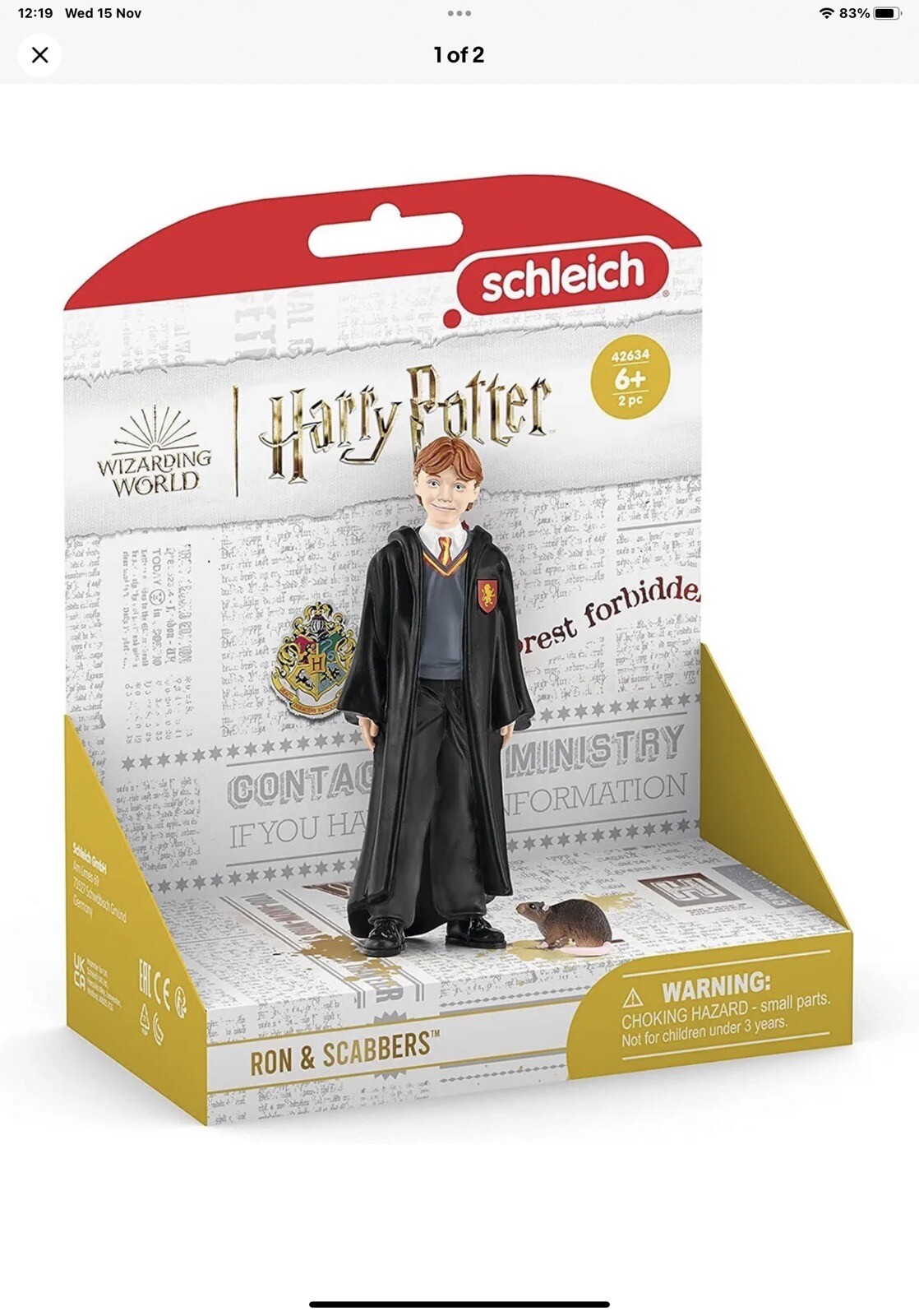 Schleich Harry Potter Ron Weasley Scabbers The Rat Figure Set - Image 4