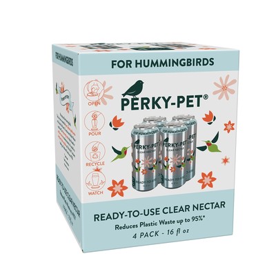 Perky-Pet 522 Ready-to-Use Clear Hummingbird Nectar in Recyclable Aluminum Ca...