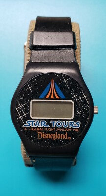 DISNEYLAND STAR TOURS INAUGURAL 1987 FLIGHT SOUVENIR DIGITL WATCH STAR WARS BELT