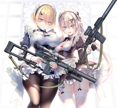 Anime girls portrait display frontline simple background Custom Gaming Mat Desk