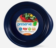 TEN 9.5” Round PRESERVE Brand - Everyday  PLATES, Midnight Blue, USA, Recycled