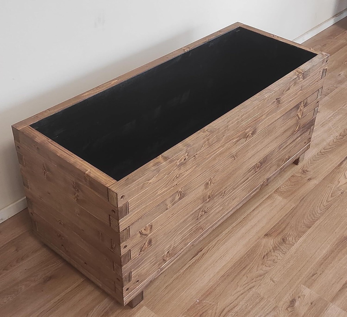 Cassapanca In Legno Naturale 90x35x50cm - Baule Per Interno/Esterno, Kit Di Montaggio - Foto 9