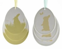 Dekorative Oster-BaumhäNger AnhäNger Ei Mit Hasenmotiv Preis FüR 2 Sets