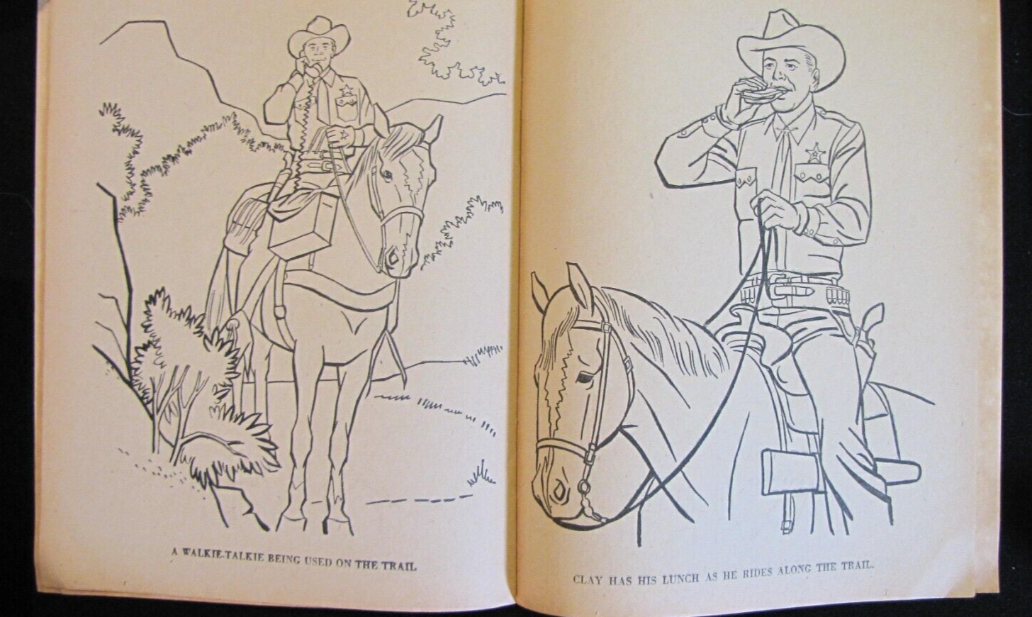 Texas Ranger Color Sheet Tales of the Texas Rangers Coloring Book by Saafeld~Uncolored, 1950s TV ...
